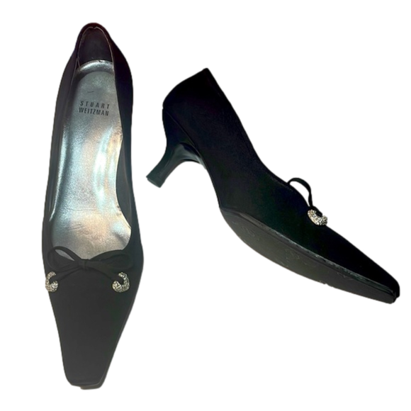 2X STUART WEITZMAN Two Pairs of Shoes: One NAVY + One BLACK, both size 8.5 - Picture 4 of 10